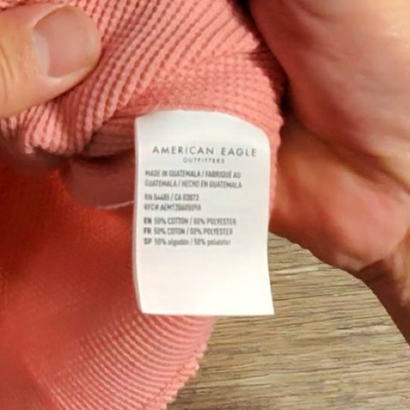 American Eagle Outfitters Pink Coral Ribbed Cropped Tank Top - Picture 6 of 7